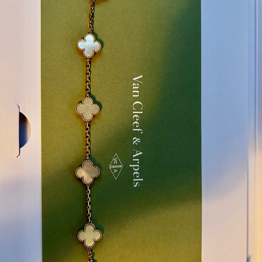 Van Cleef & Arpels Gold Alhambra Bracelet with Mother of Pearl